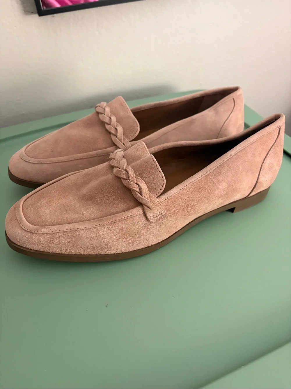 Seychelles Braided Suede Loafers in Tan